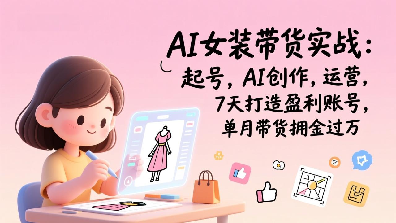 （17088期）AI女装带货实战：起号，AI创作，运营，7天打造盈利账号，单月带货佣金过万-知享知识库