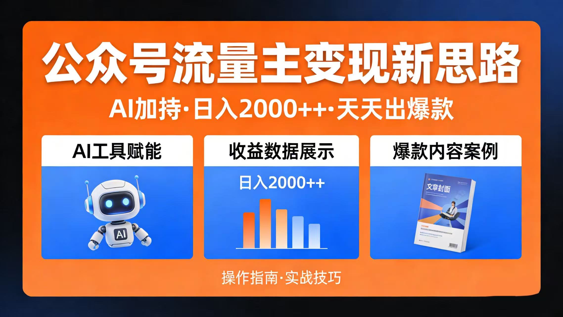 公众号流量主变现新思路:AI 加持,日入 2000++ 天天出爆款-知享知识库