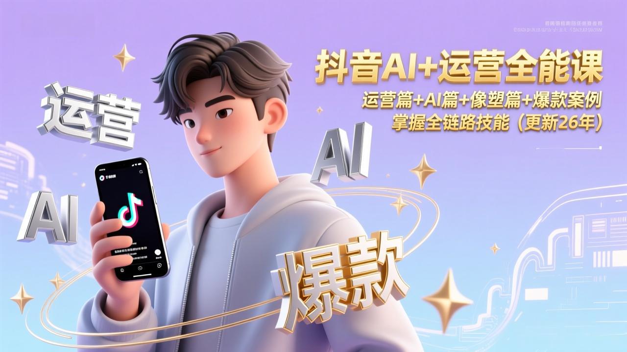 （17078期）抖音AI+运营全能课，运营篇+AI篇+像塑篇+爆款案例，掌握全链路技能（更新26年）-知享知识库