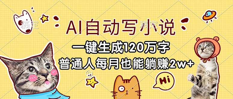 （17025期）AI自动写小说，一键生成120万字，普通人每月也能躺赚2w+-知享知识库