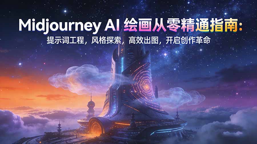 （17118期）Midjourney AI绘画从零精通指南：提示词工程，风格探索，高效出图，开启创作革命-知享知识库