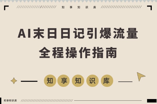 AI末日日记引爆流量：单日收入破千，粉丝暴涨20万，完整操作指南揭秘！-知享知识库