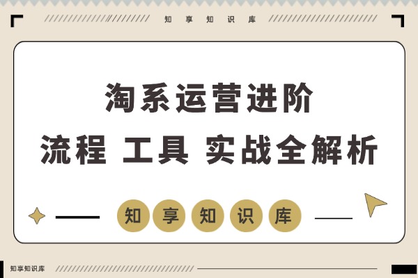 淘系运营高手速成：流程、工具、实战全解析，构建高盈利店铺模型-知享知识库