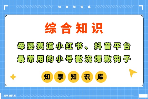 母婴赛道小红书、抖音平台最常用的小号截流爆款钩子-知享知识库