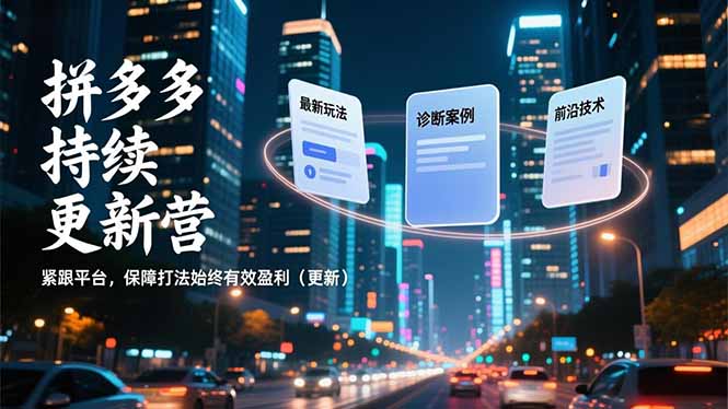 （16987期）拼多多持续更新营，最新玩法、诊断案例、前沿技术，紧跟平台，保障打法始终有效盈利（更新）-知享知识库