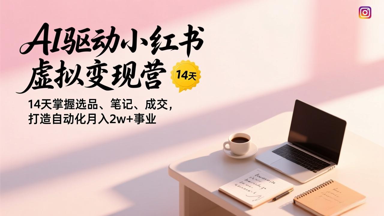 (17204期)AI驱动小红书虚拟变现营,14天掌握选品、笔记、成交,打造自动化月入2w+事业-知享知识库