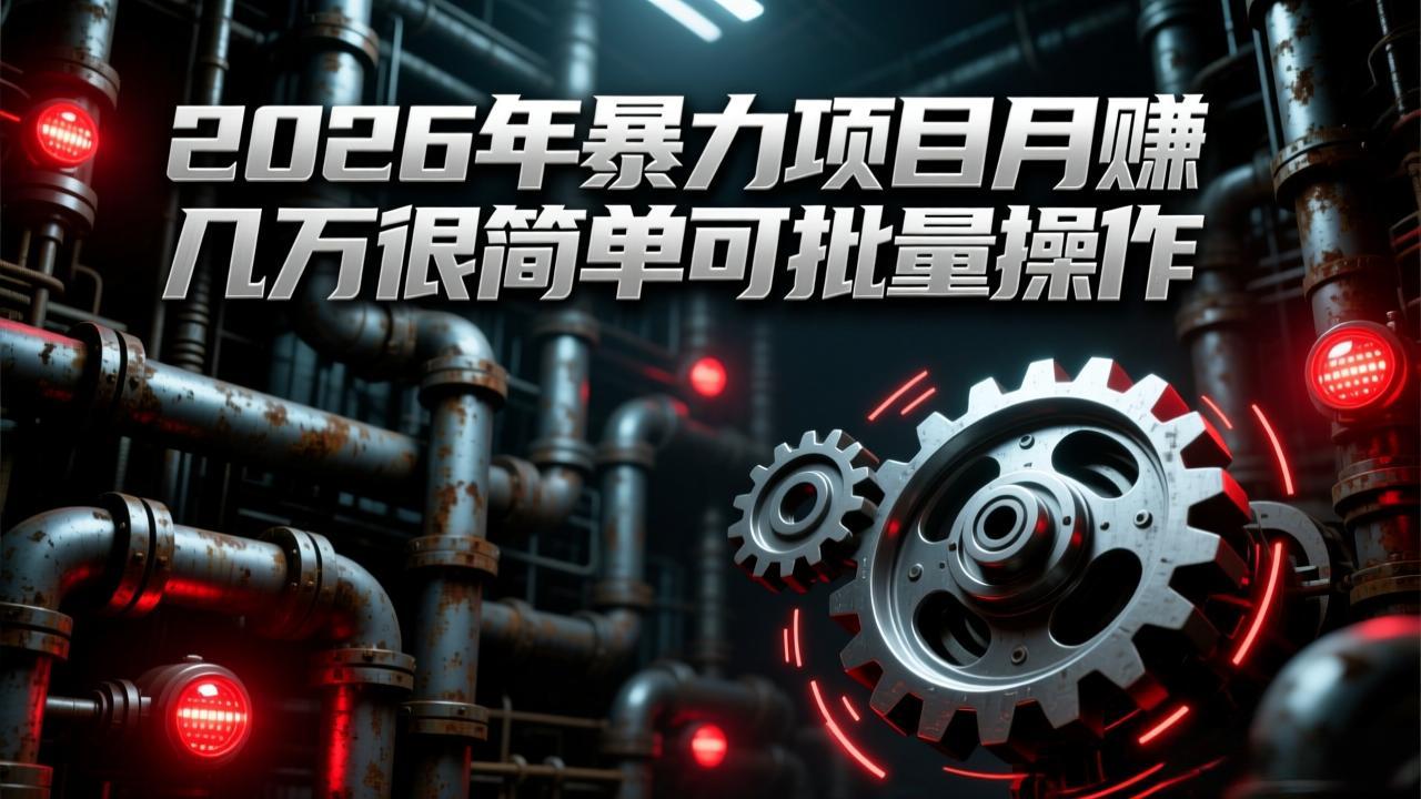 （17218期）2026年暴力项目月赚几万很简单可批量操作，成本低，利润大-知享知识库