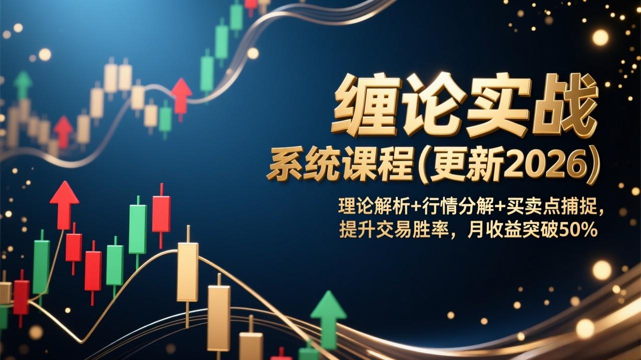 （17136期）缠论实战系统课程(更新2026)，理论解析+行情分解+买卖点捕捉，提升交易胜率，月收益突破50%-知享知识库