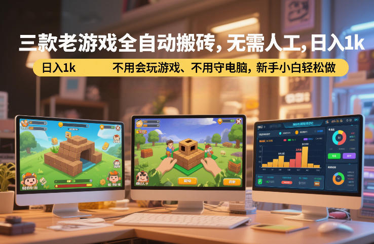 三款老游戏全自动搬砖，无需人工，日入1k，不用会玩游戏、不用守电脑，新手小白轻松做【揭秘】-知享知识库