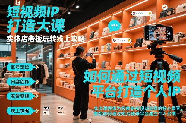 短视频ip打造大课，实体店老板玩转线上攻略-知享知识库