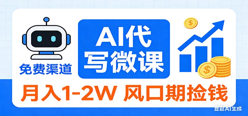 2026告别打工!AI 代写微课,提供免费渠道,月入 1-2W 风口期捡钱-知享知识网
