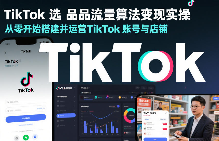 TikTok选品流量算法变现实操，从零开始搭建并运营TikTok账号与店铺-知享知识库