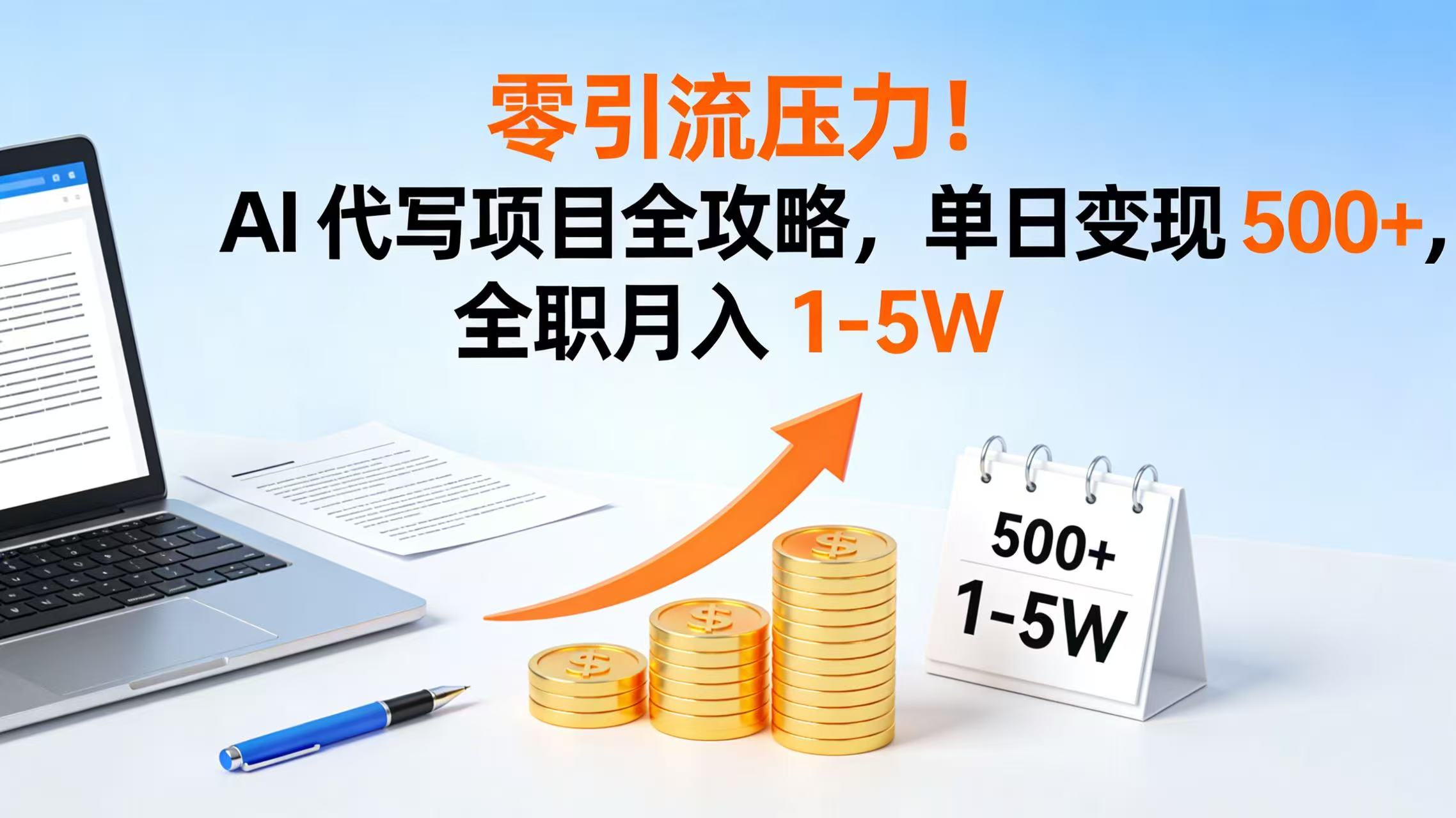 零引流压力！AI 代写项目全攻略，单日变现 500+，全职月入 1-5W-知享知识库