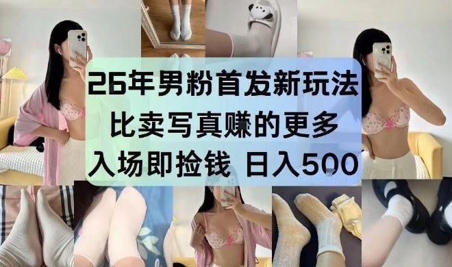 26年男粉首发最新3.0玩法，独此一家，比卖写真賺的更多，入场即捡钱，日入5张【揭秘】-知享知识网
