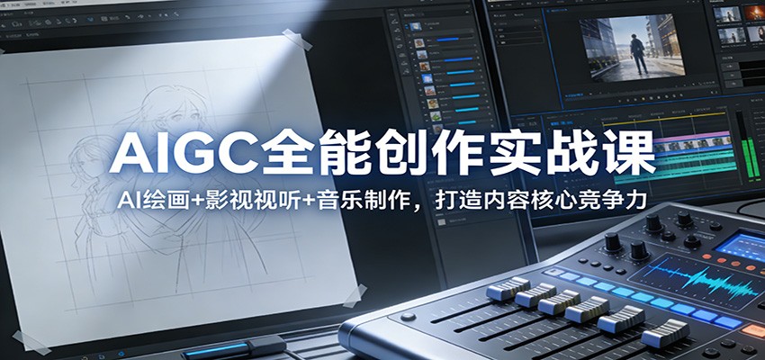 AIGC全能创作实战课：AI绘画+影视视听+音乐制作，打造内容核心竞争力-知享知识库