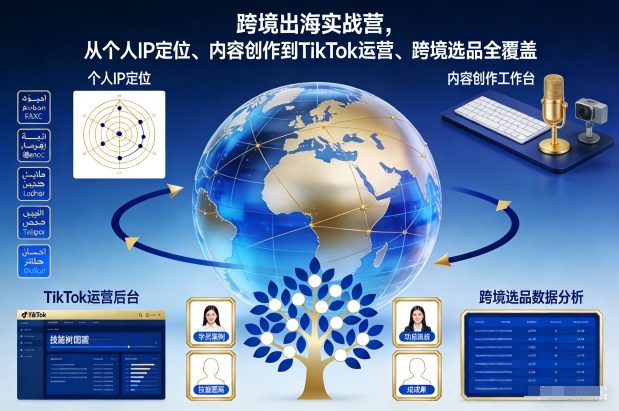 跨境出海实战营，从个人IP定位、内容创作到TikTok运营、跨境选品全覆盖-知享知识库
