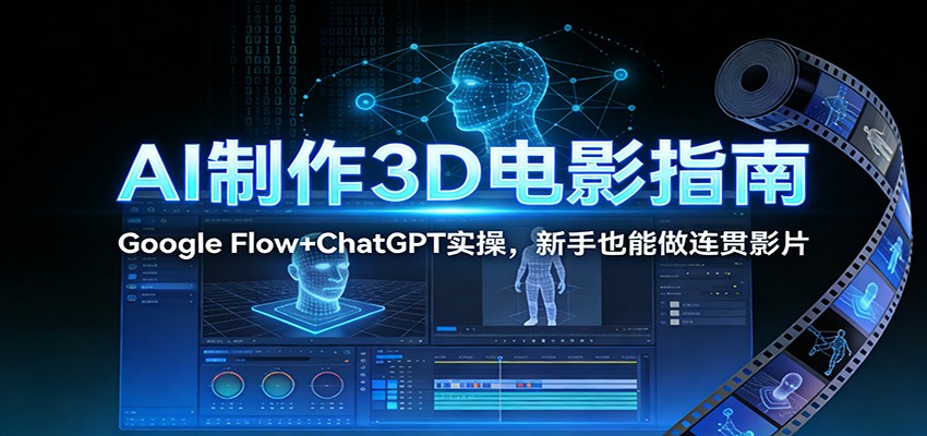 AI制作3D电影指南：Google Flow+ChatGPT实操，新手也能做连贯影片-知享知识库