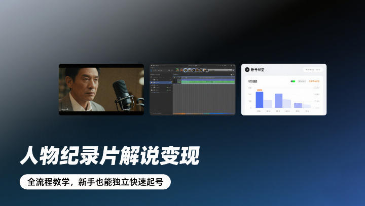 人物纪录片解说变现，全流程教学，新手也能独立快速起号-知享知识网