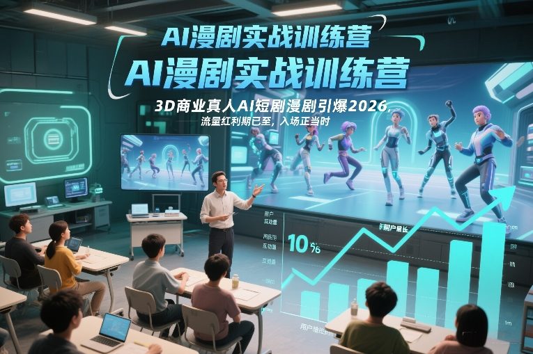 AI漫剧实战训练营，3D商业真人AI短剧漫剧引爆2026，流量红利期已至，入场正当时-知享知识网