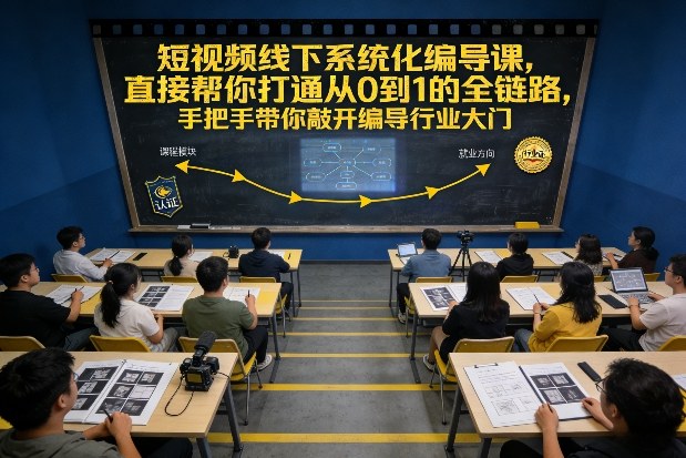 短视频线下系统化编导课，直接帮你打通从0到1的全链路，手把手带你敲开编导行业大门-知享知识库