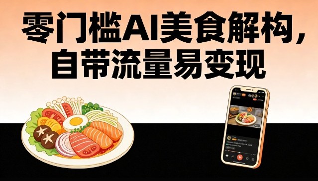零门槛AI美食解构，自带流量易变现-知享知识库