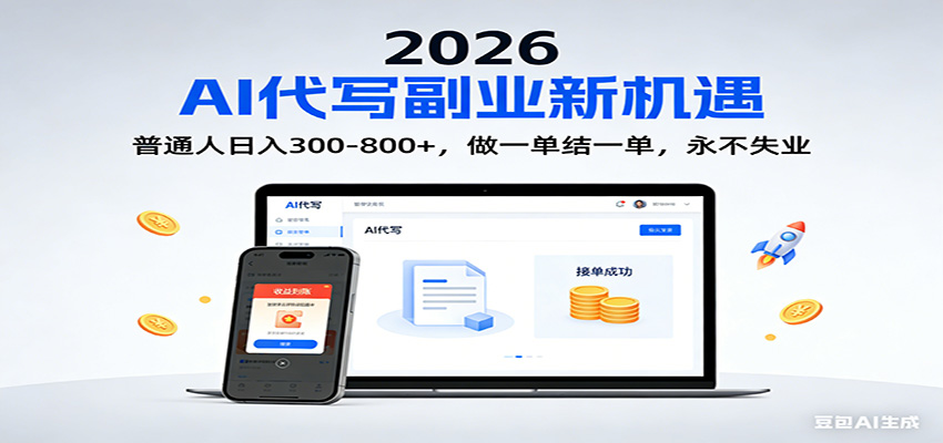 2026 副业首选！AI 代写日入 300-800，普通人0门槛，做一单结一单！-知享知识库