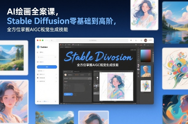 AI绘画全案课，Stable Diffusion零基础到高阶，全方位掌握AIGC视觉生成技能-知享知识库