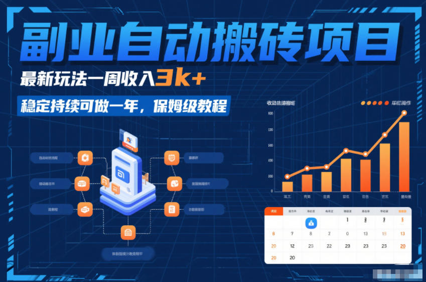 副业自动搬砖项目，最新玩法一周收入3k+，稳定持续可做一年，保姆级教程【揭秘】-知享知识库