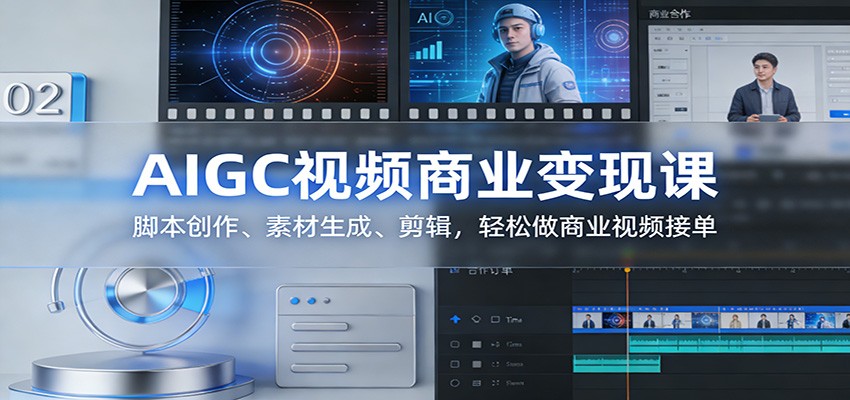 AIGC视频商业变现课：脚本创作、素材生成、剪辑，轻松做商业视频接单-知享知识网