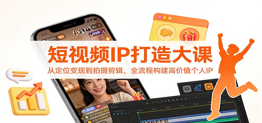 短视频IP打造大课：从定位变现到拍摄剪辑，全流程构建高价值个人IP-知享知识库