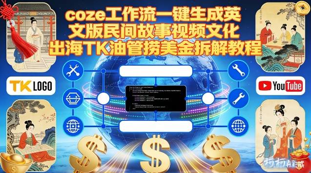Coze扣子工作流一键生成英文版民间故事视频，文化出海TK油管捞美金拆解教程-知享知识库