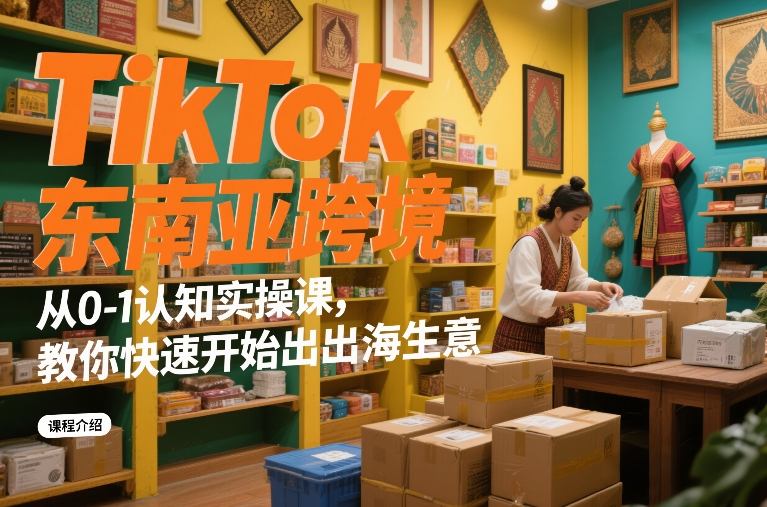 TikTok东南亚跨境从0-1认知实操课，教你快速开始出海生意-知享知识网