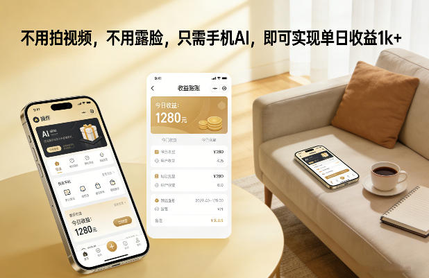 不用拍视频,不用露脸,只需手机AI,即可实现单日收益1k+【揭秘】-知享知识库