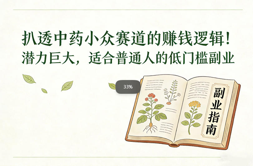 扒透中药小众赛道的賺米逻辑,潜力巨大,适合普通人的低门槛副业-知享知识库