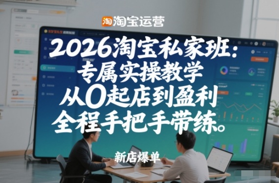 2026淘宝私家班:专属实操教学,从0起店到盈利,全程手把手带练-知享知识库