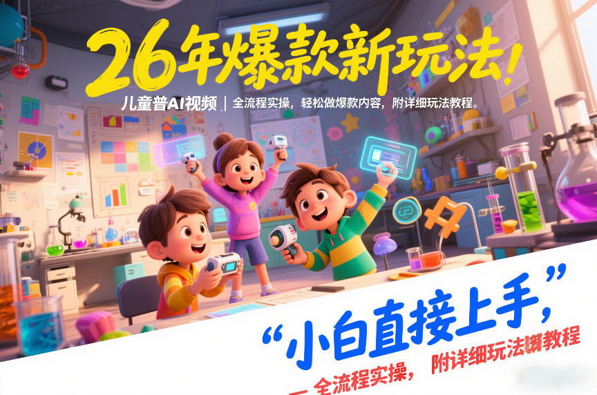 26年爆款新玩法,儿童科普AI视频,全流程实操,轻松做爆款内容,小白直接上手,附详细玩法教程-知享知识库