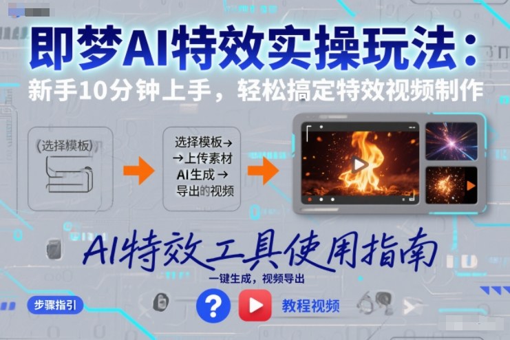 即梦AI特效实操玩法：新手10分钟上手，轻松搞定特效视频制作-知享知识库