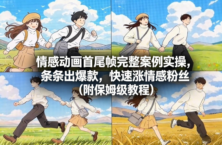 情感动画首尾帧完整案例实操，条条出爆款，快速涨情感粉丝（附保姆级教程）-知享知识库