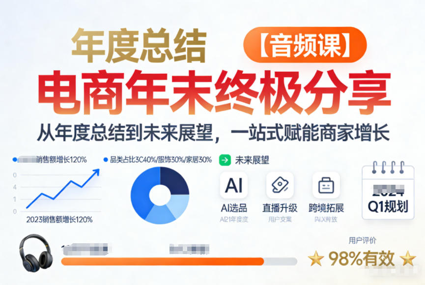 电商年未终极分享，从年度总结到未来展望，一站式赋能商家增长【音频课】-知享知识库