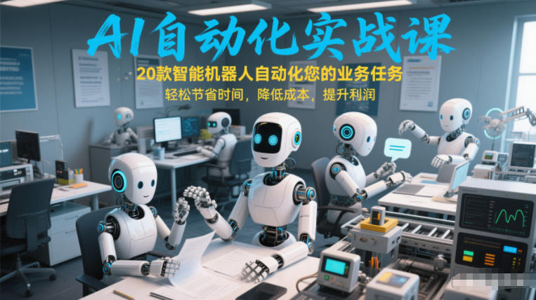 AI自动化实战课：20款智能机器人自动化您的业务任务，轻松节省时间，降低成本，提升利润-知享知识网