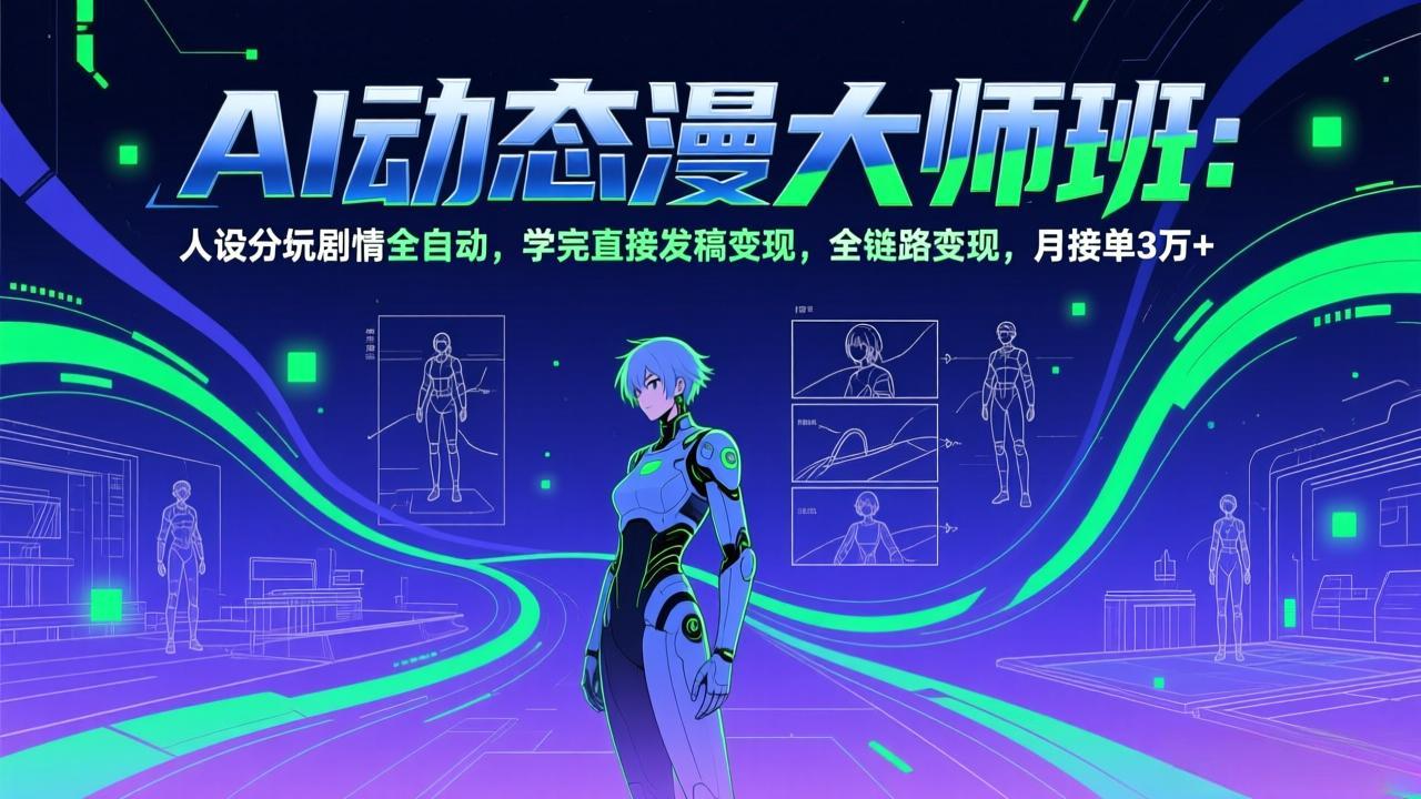 （17402期）AI动态漫剧大师班：人设分镜剧情全自动，学完直接发稿变现，全链路变现，月接单3万+-知享资源网