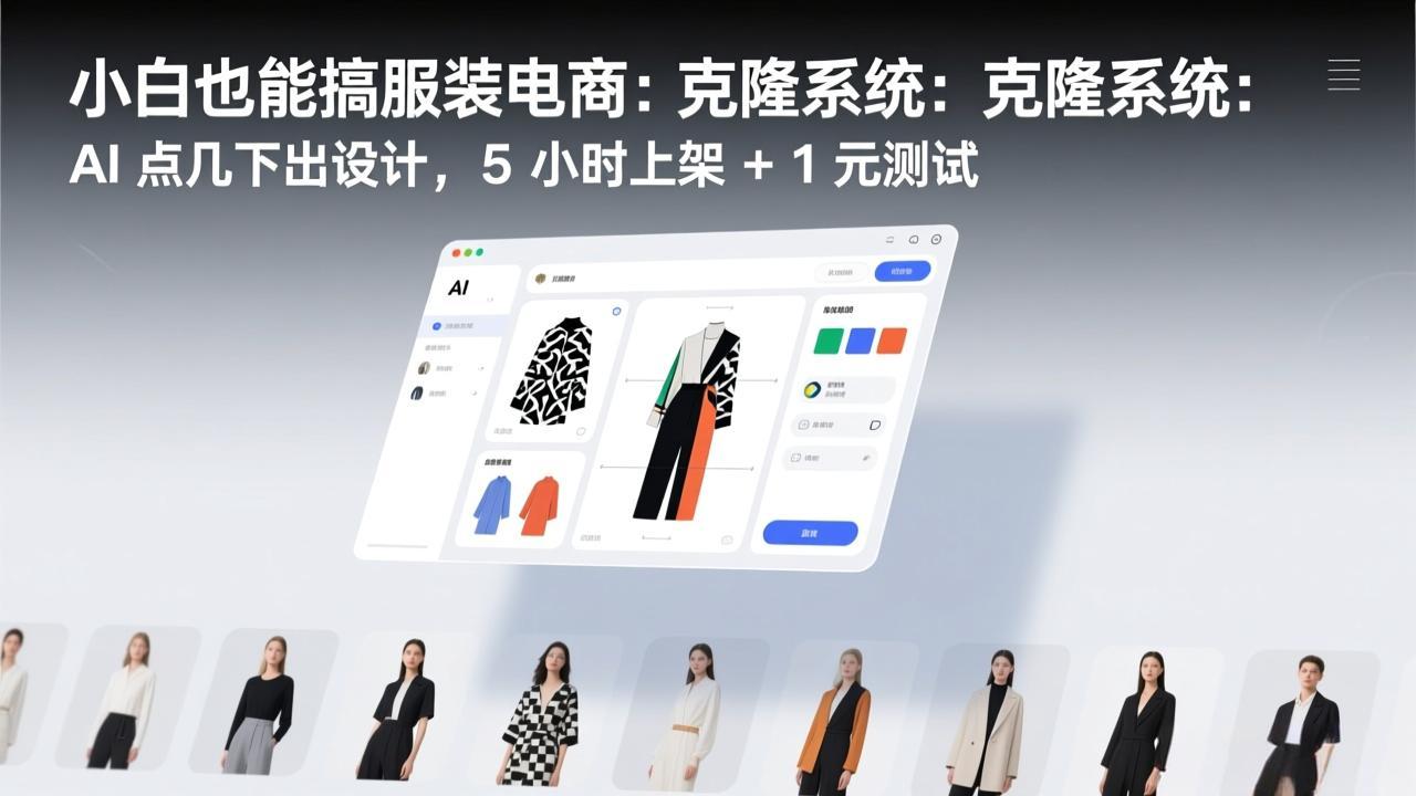 （17411期）小白也能搞服装电商：克隆系统：AI 点几下出设计，5 小时上架 + 1 元测试-知享资源网