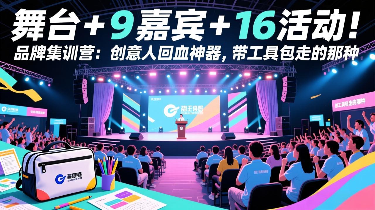 （17413期）舞台 + 9 嘉宾 + 16 活动！品牌集训营：创意人回血神器，带工具包走的那种-知享资源网