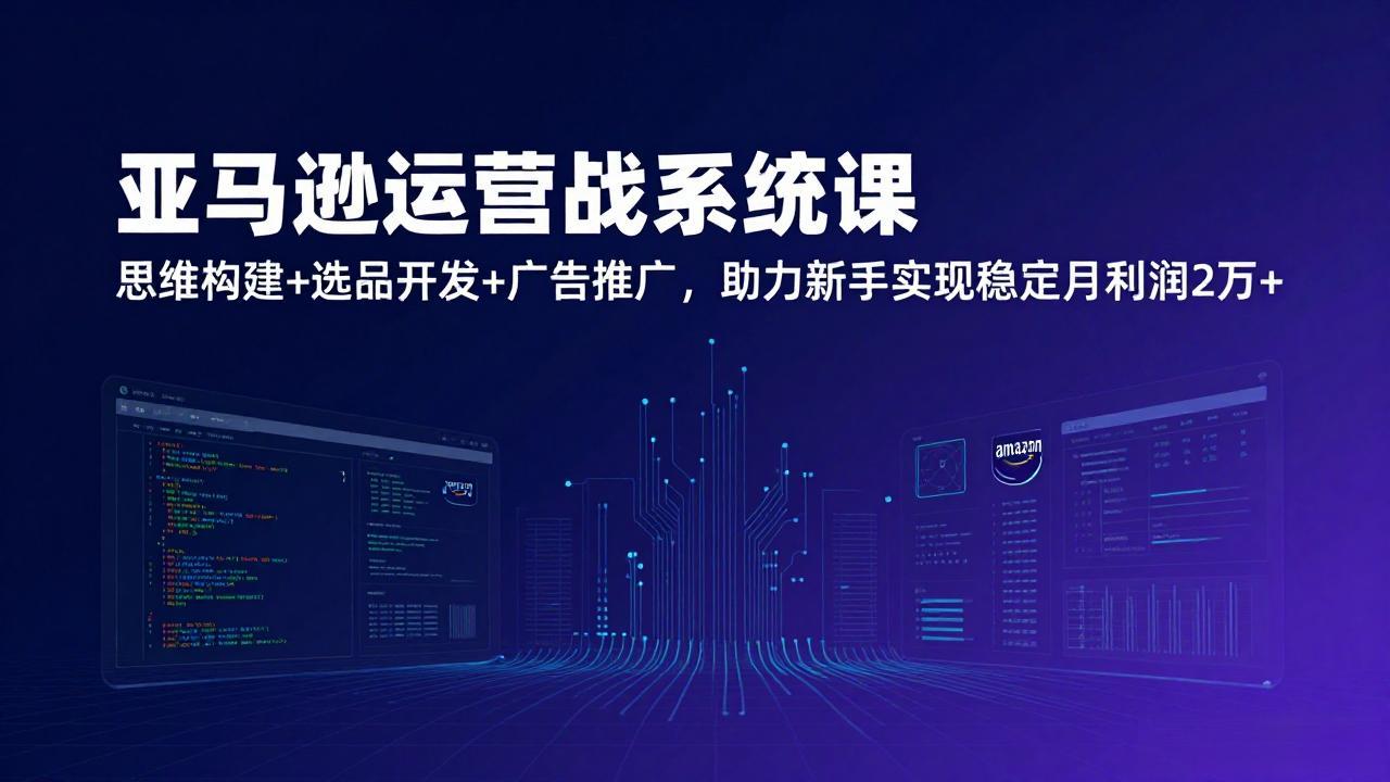 （17311期）亚马逊运营实战系统课，思维构建+选品开发+广告推广，助力新手实现稳定月利润2万+（更新）-知享知识网