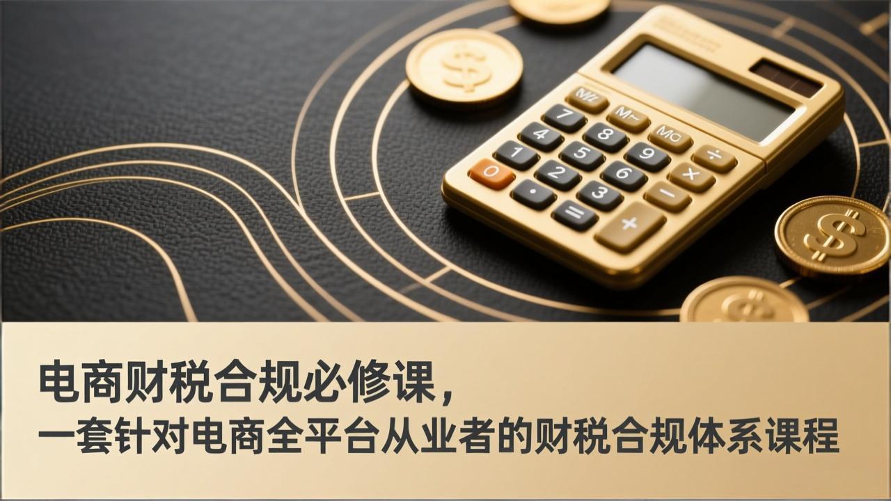 （17359期）电商财税合规必修课，是一套针对电商全平台从业者的财税合规体系课程-知享资源网