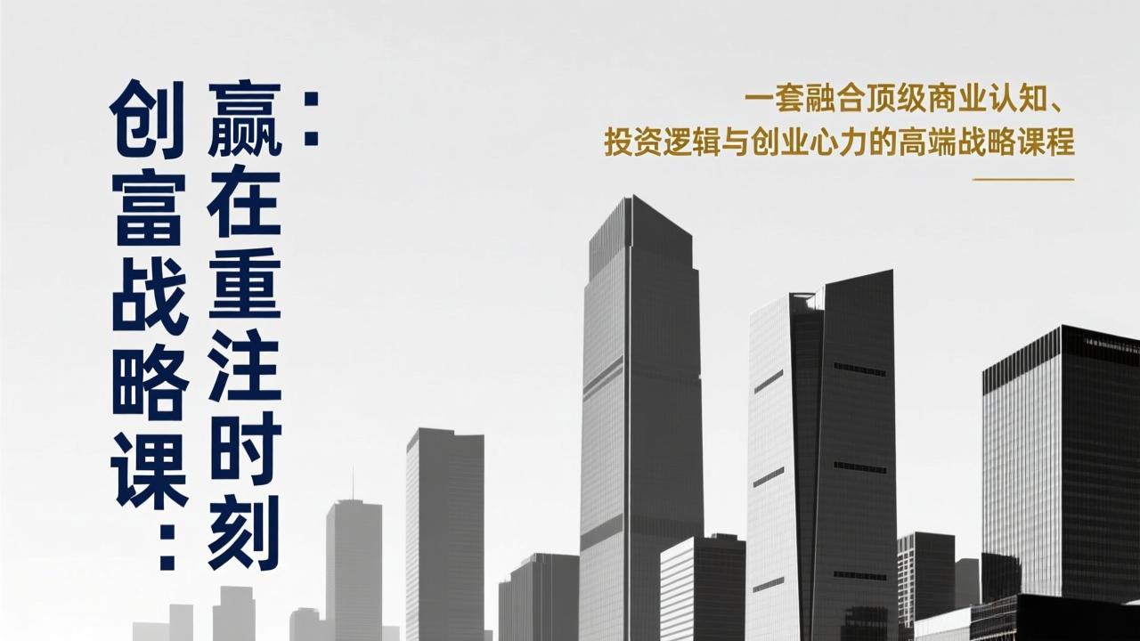（17337期）《创富战略课：赢在重注时刻》一套融合顶级商业认知、投资逻辑与创业心力的高端战略课程-知享资源网