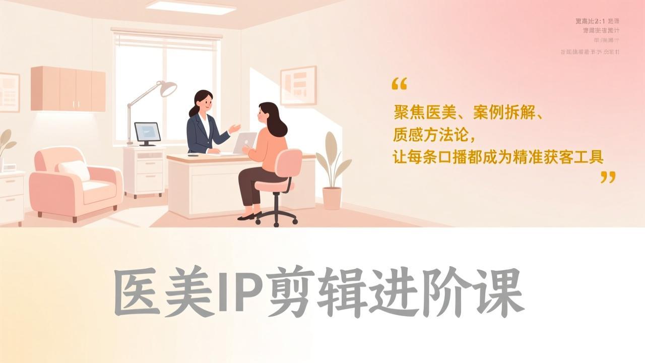（17303期）医美IP剪辑进阶课，聚焦医美、案例拆解、质感方法论，让每条口播都成为精准获客工具-知享知识网