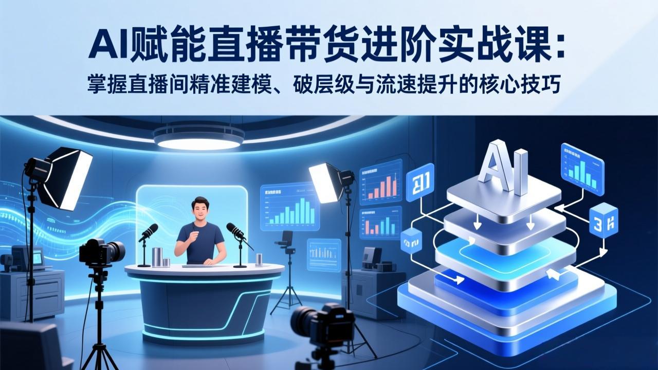 （17405期）AI赋能直播带货进阶实战课：掌握直播间精准建模、破层级与流速提升的核心技巧-知享资源网