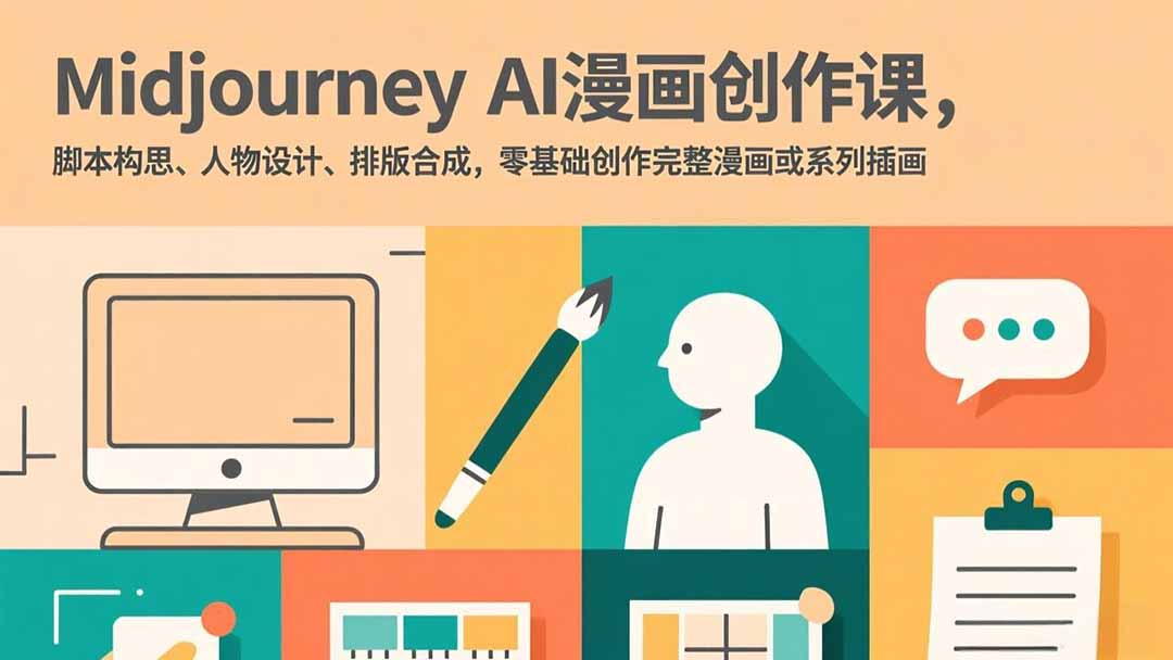 (17299期)Midjourney AI漫画创作课,脚本构思、人物设计、排版合成,零基础创作完整漫画或系列插画-知享知识网