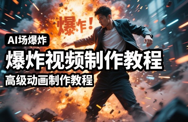 AI场景爆炸视频制作教程，利用人物实拍视频制作出高级的动画特效-知享资源网